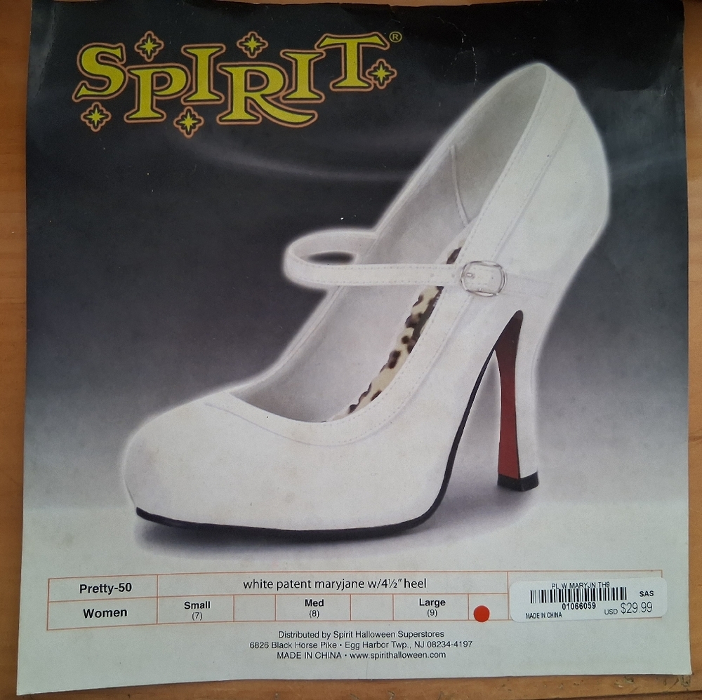 Spirit White Patent Baby Doll Heels for Women